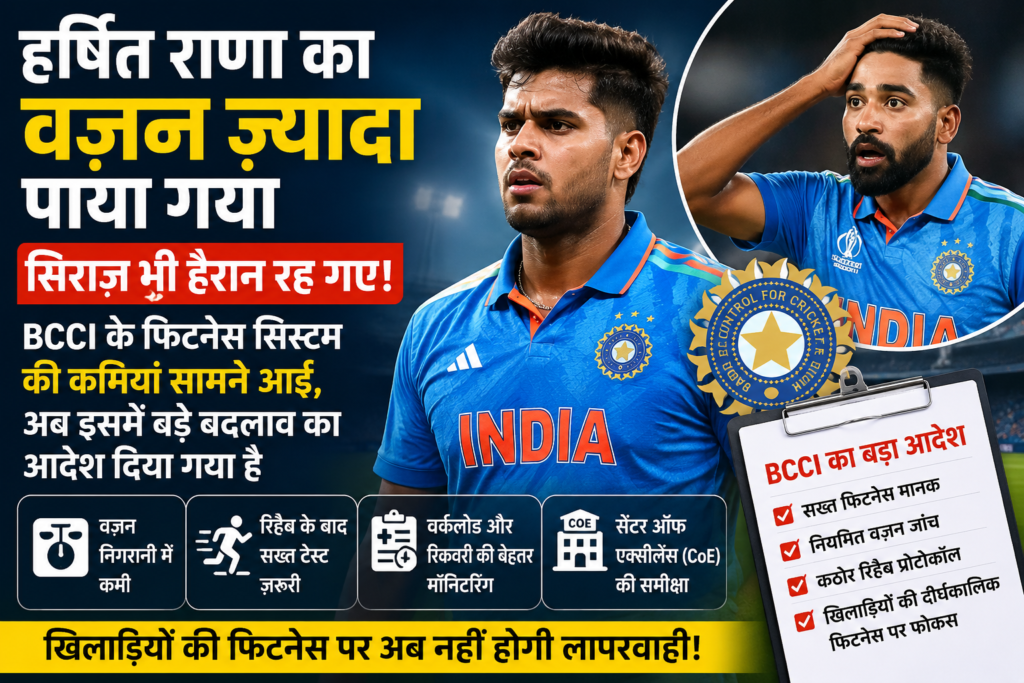 हर्षित राणा की फिटनेस पर BCCI सख्त